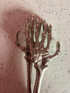 Halloween Skeleton Hand Salad Servers | Gothic Serving Utensils | Set of 2